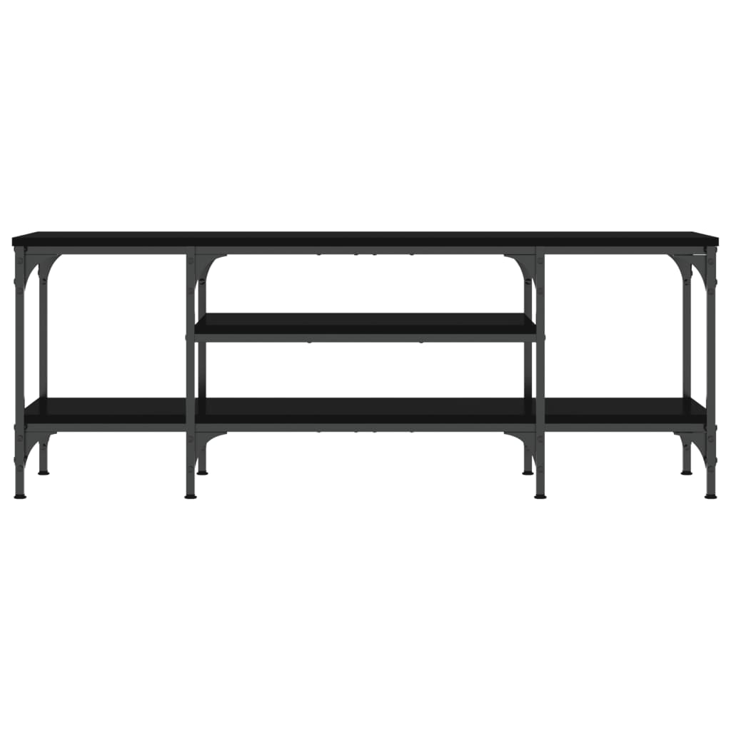 Meuble TV noir 121x35x45 cm en bois et fer