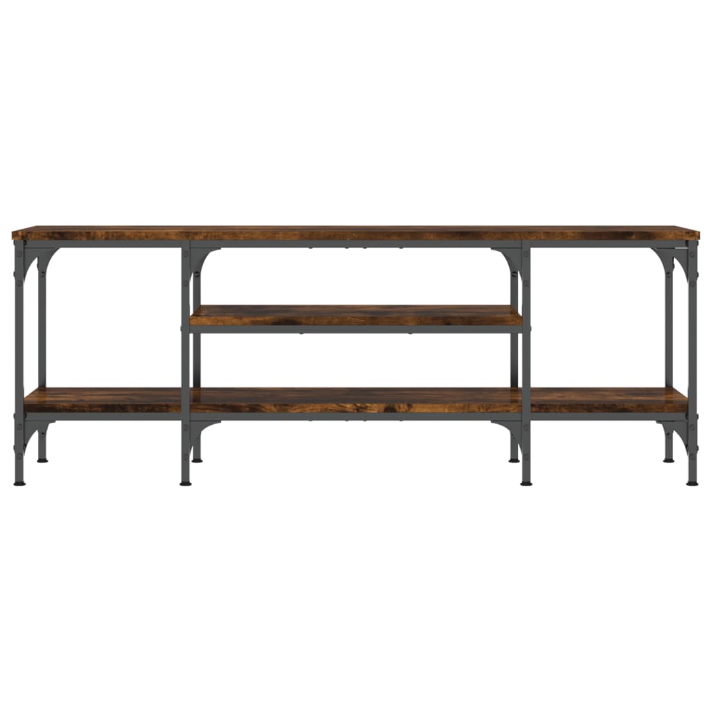 Meuble TV chêne fumé 121x35x45 cm matériau bois & fer
