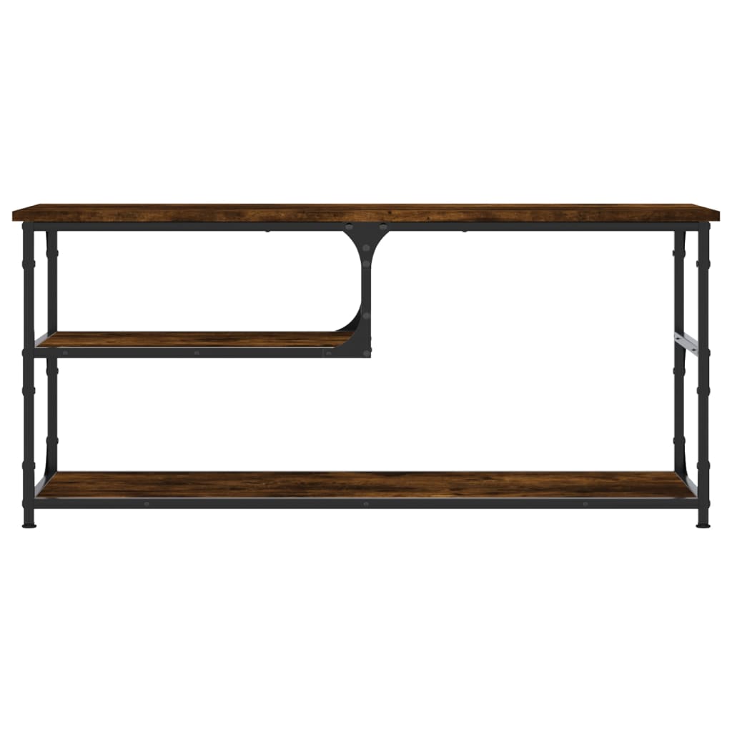 Meuble TV chêne fumé 103x38x46,5 cm en bois et acier