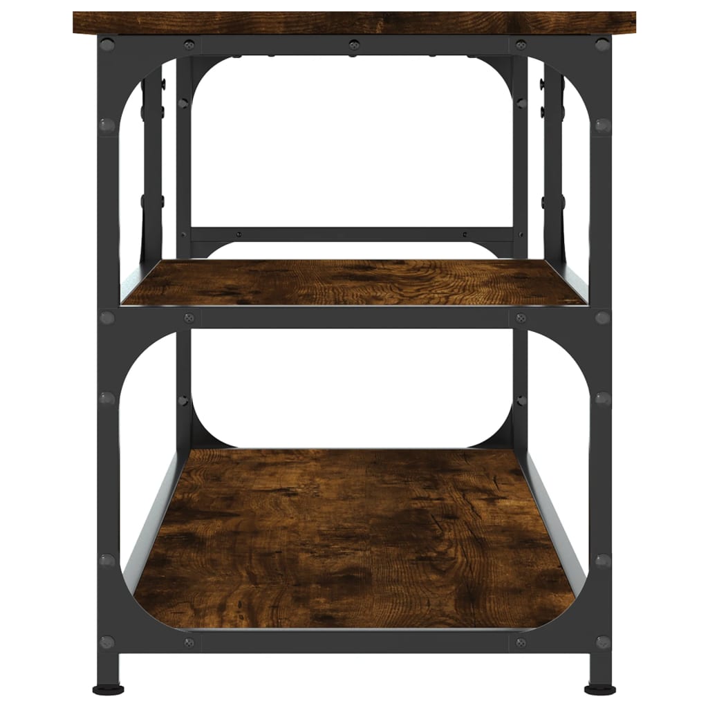 Meuble TV chêne fumé 103x38x46,5 cm en bois et acier