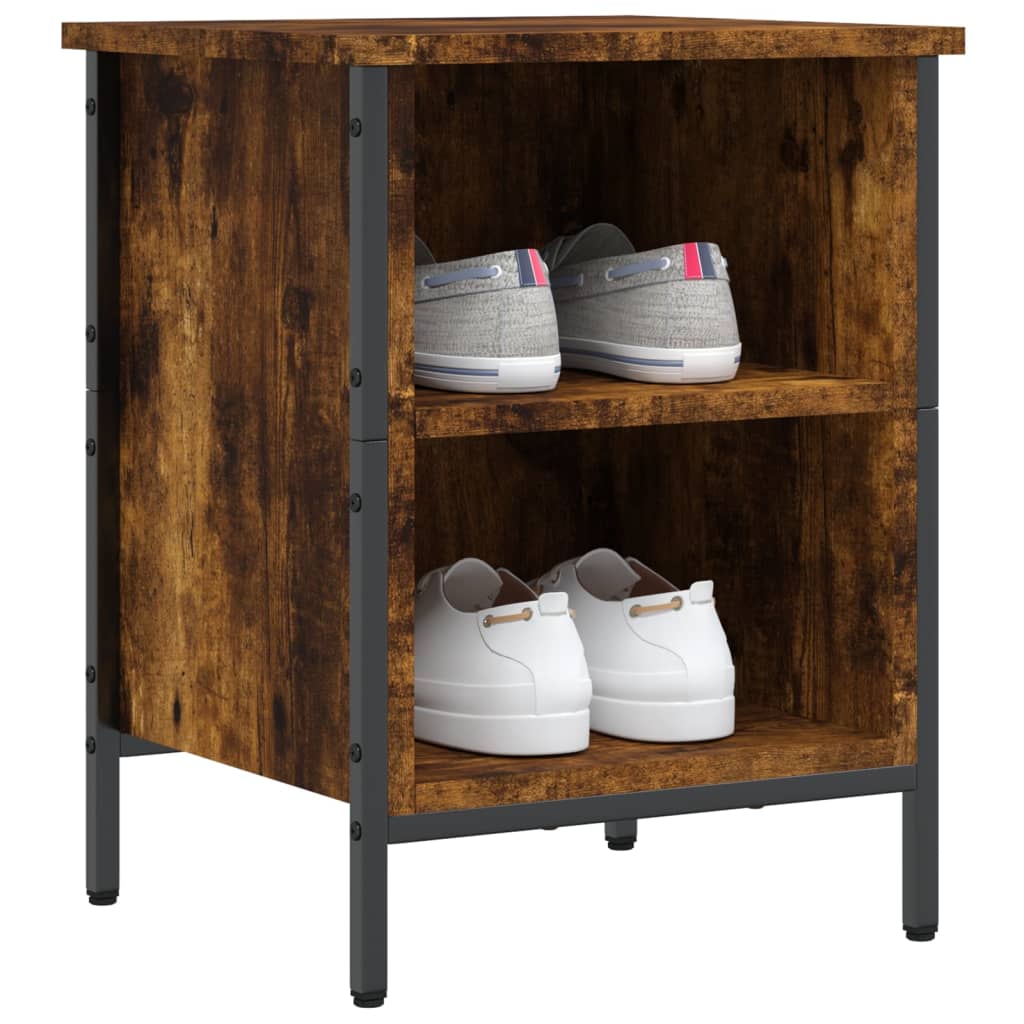 Shoe rack smoked oak 38x35x50 cm wood material