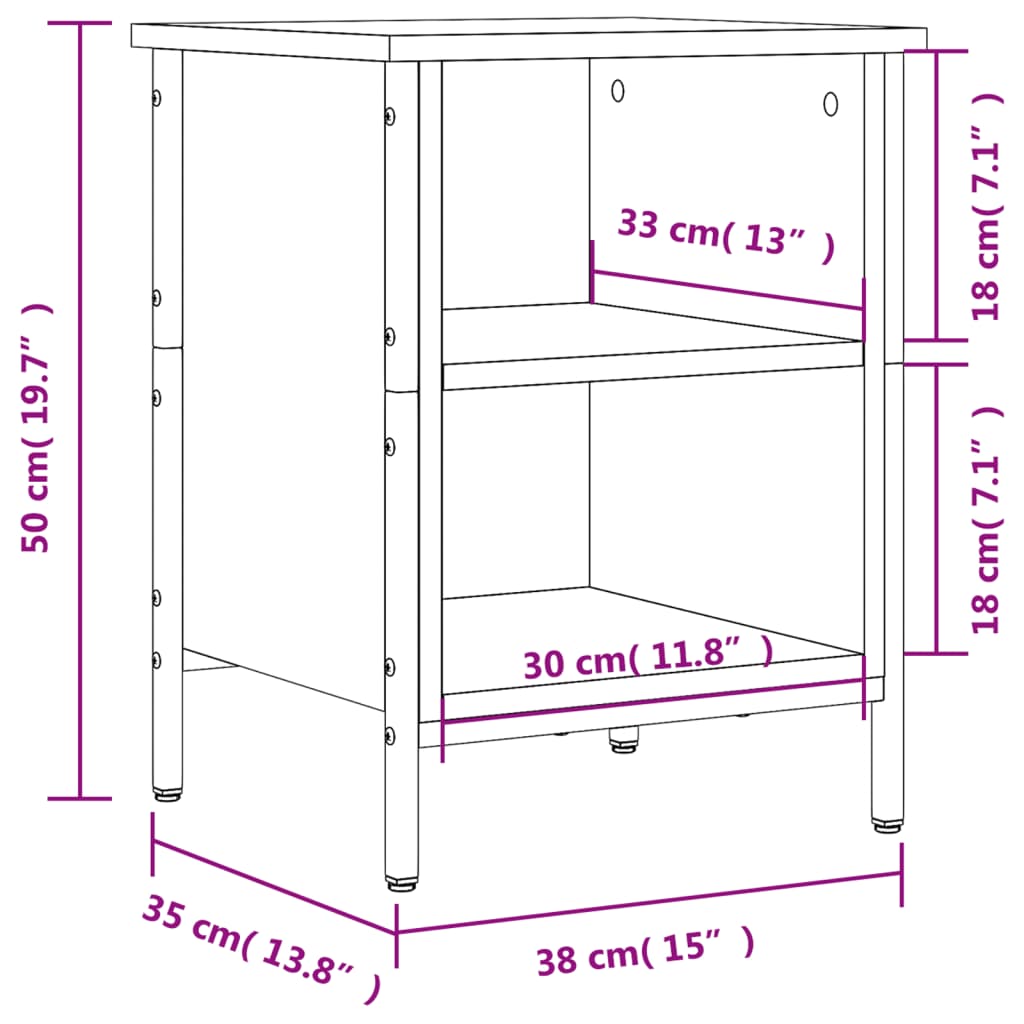 Shoe rack smoked oak 38x35x50 cm wood material