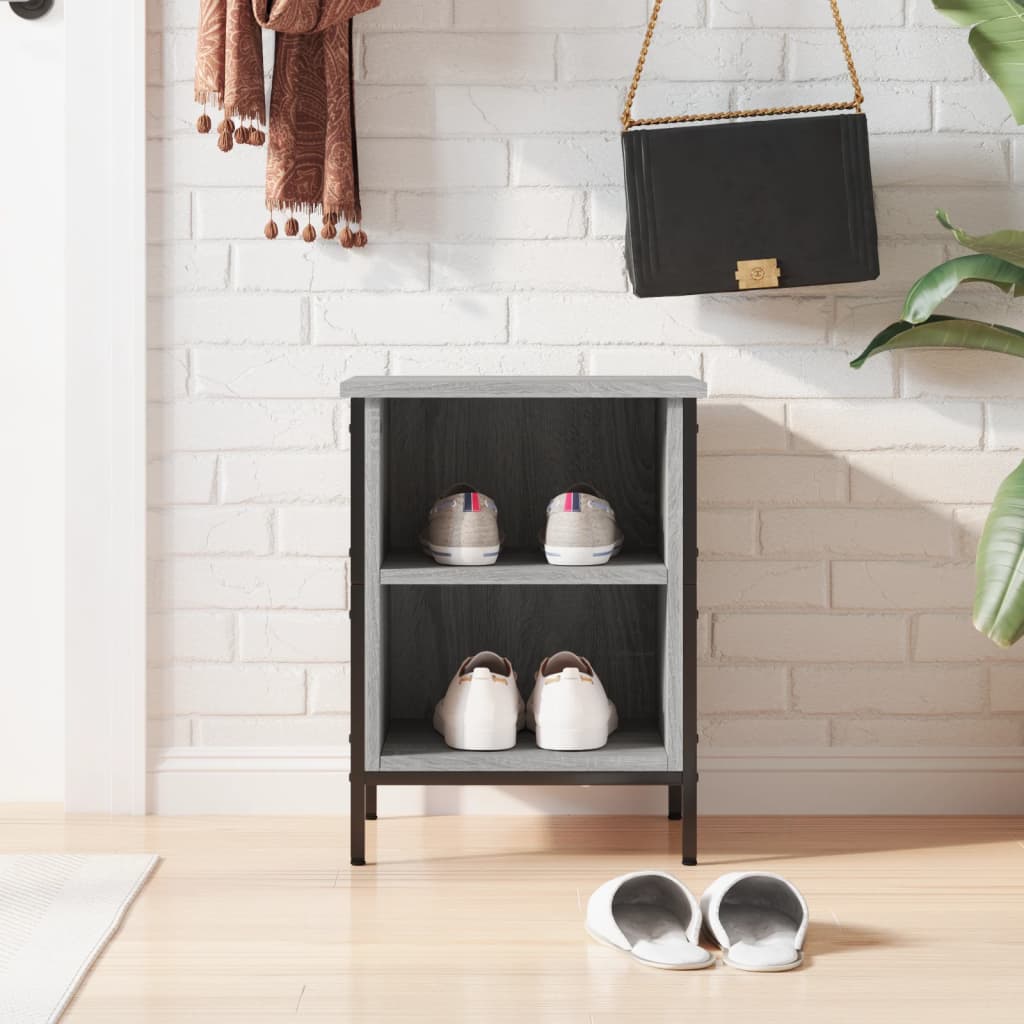 Étagère à chaussures gris Sonoma 38x35x50 cm en bois