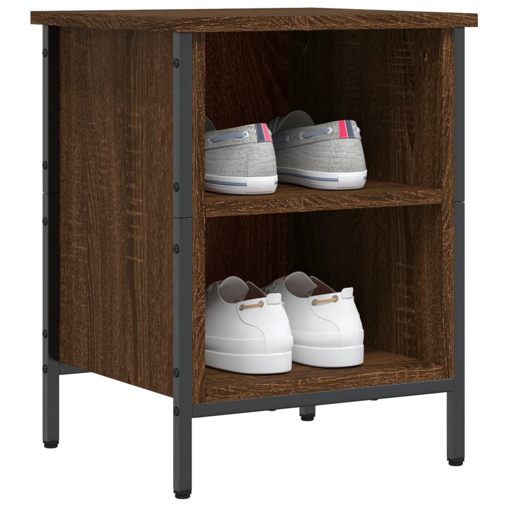Étagère à chaussures aspect chêne marron 38x35x50 cm en bois