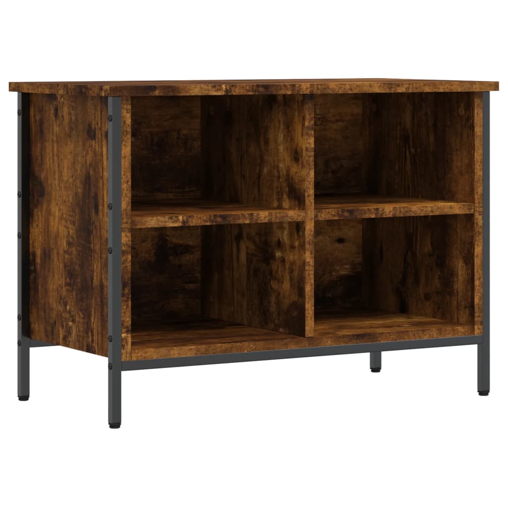 Shoe rack smoked oak 69x35x50 cm wood material