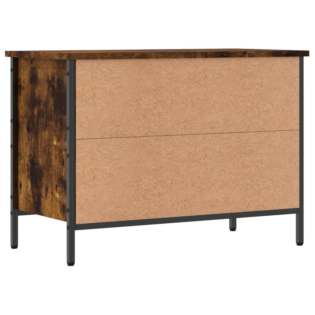 Shoe rack smoked oak 69x35x50 cm wood material