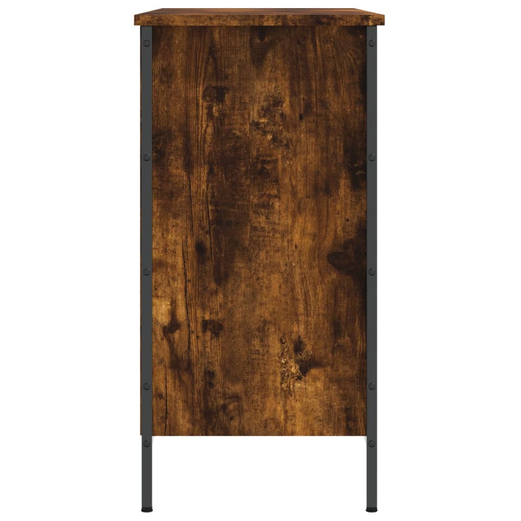Shoe rack smoked oak 100x35x70 cm wood material