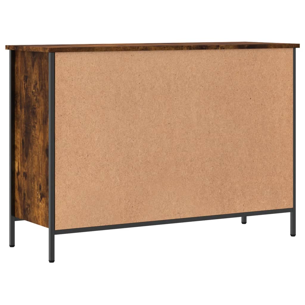 Shoe rack smoked oak 100x35x70 cm wood material