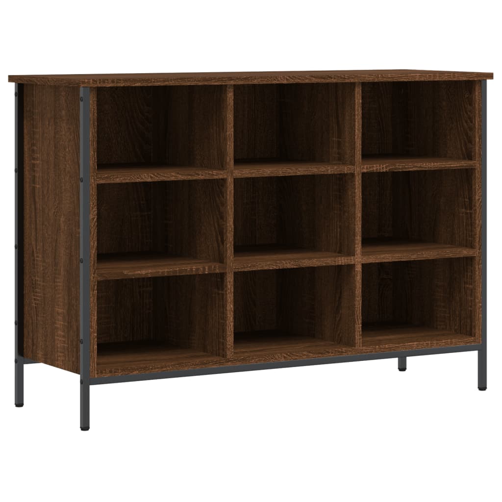Étagère à chaussures aspect chêne marron 100x35x70 cm en bois