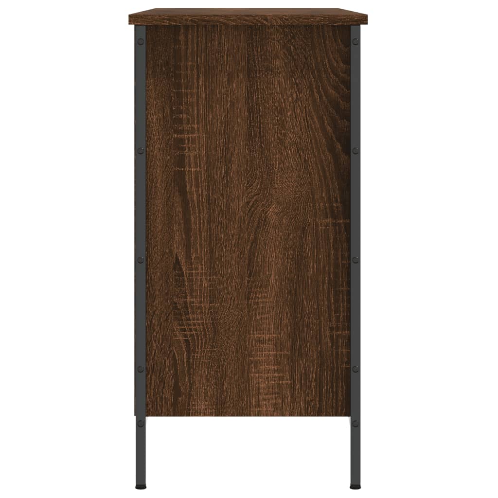 Étagère à chaussures aspect chêne marron 100x35x70 cm en bois