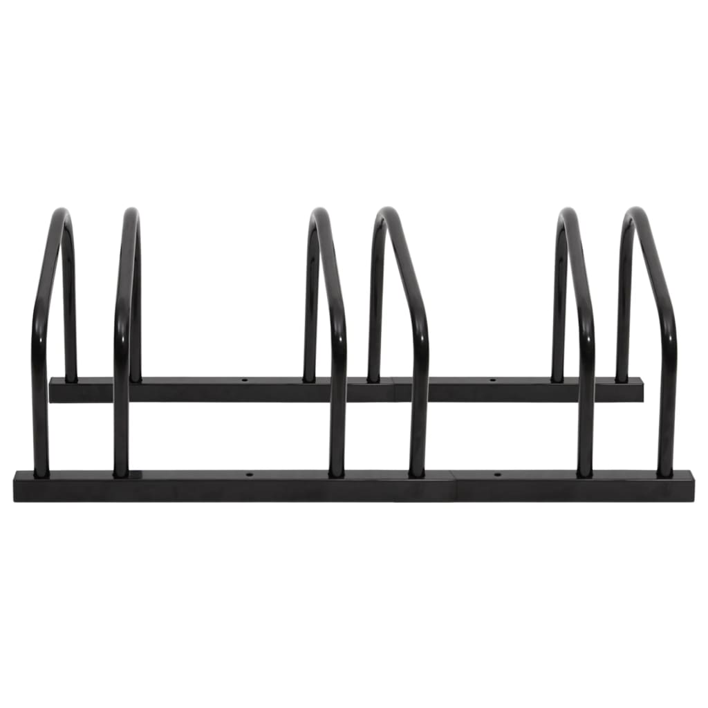 Support à vélo pour 3 vélos, acier noir