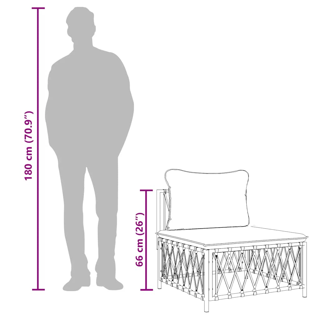 Garten-Mittelsofa mit Kissen Anthrazit Gewebe