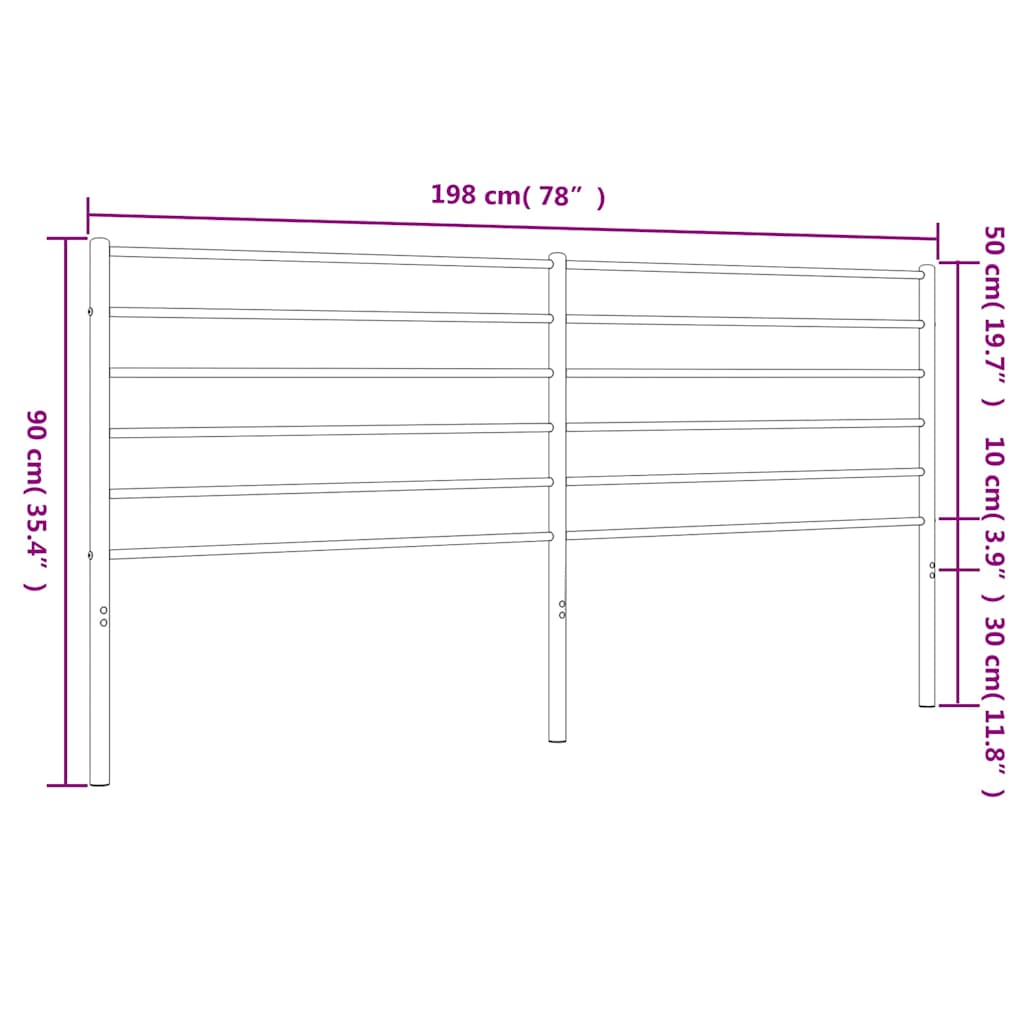 Ersatz-Kopfteil Metall Weiß 193 cm