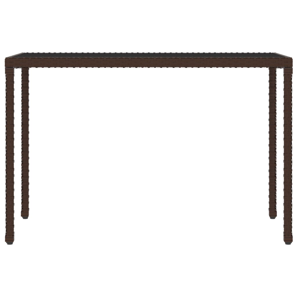 6 pièces. Ensemble de salle à manger de jardin avec coussins en polyrotin marron