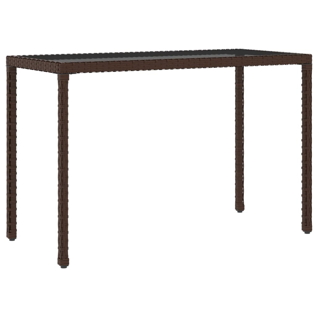 6 pièces. Ensemble de salle à manger de jardin avec coussins en polyrotin marron