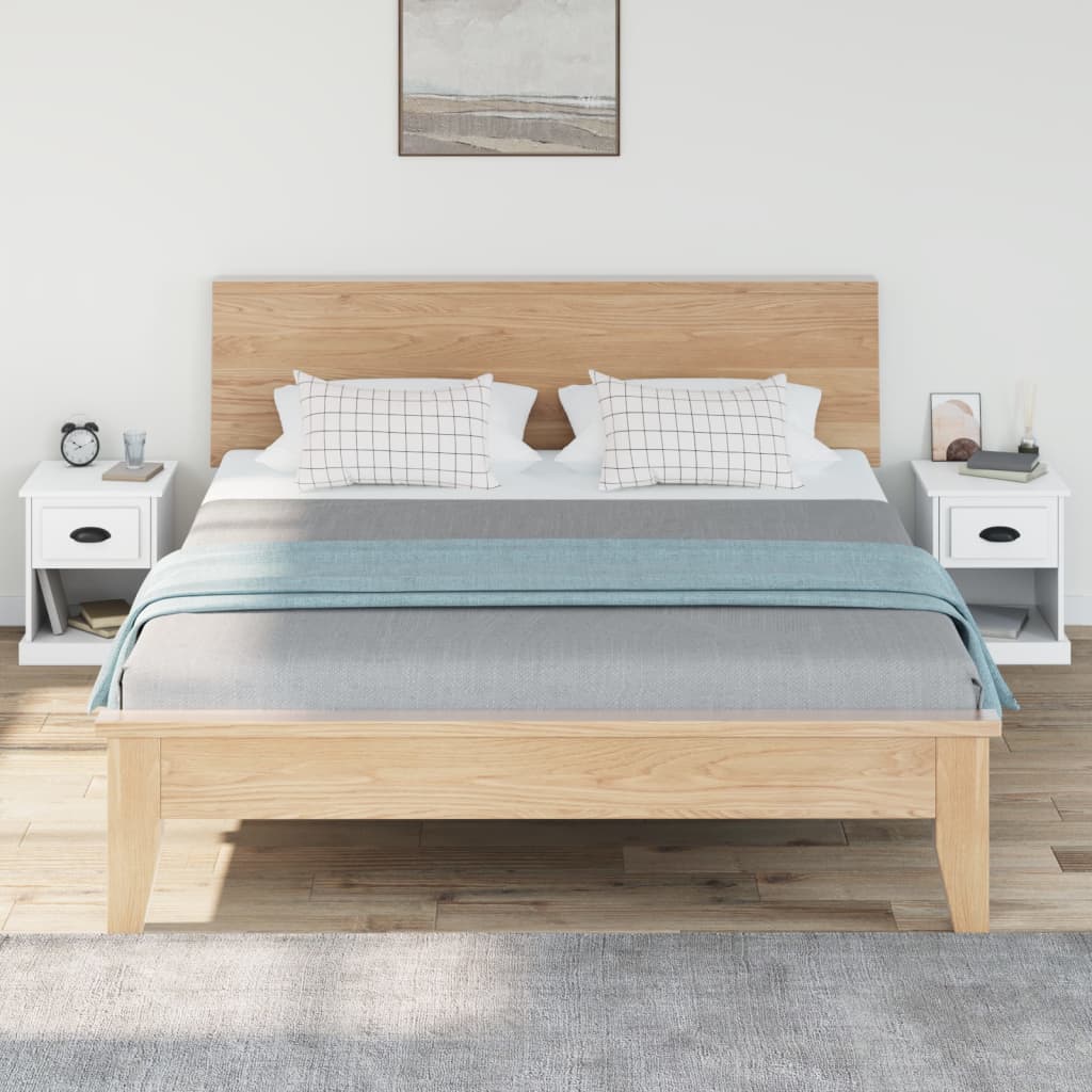Tables de chevet 2 pcs. Blanc 39x39x47,5 cm en bois