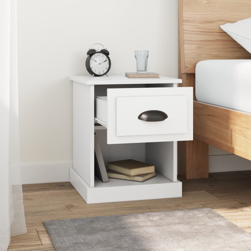 Tables de chevet 2 pcs. Blanc 39x39x47,5 cm en bois
