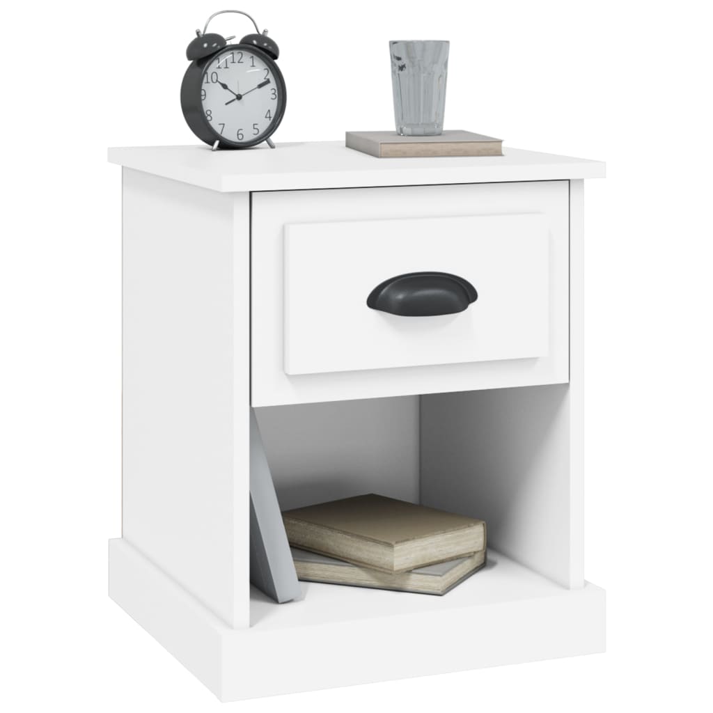 Tables de chevet 2 pcs. Blanc 39x39x47,5 cm en bois