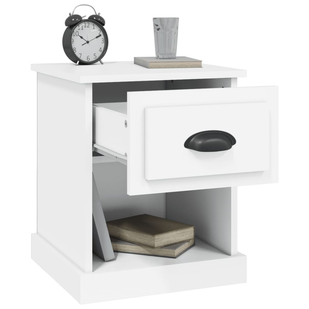 Tables de chevet 2 pcs. Blanc 39x39x47,5 cm en bois
