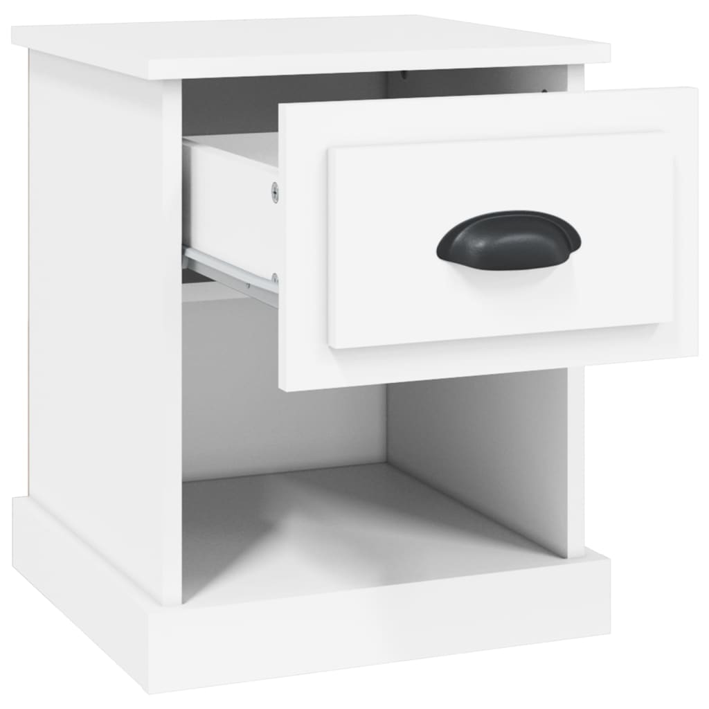 Tables de chevet 2 pcs. Blanc 39x39x47,5 cm en bois