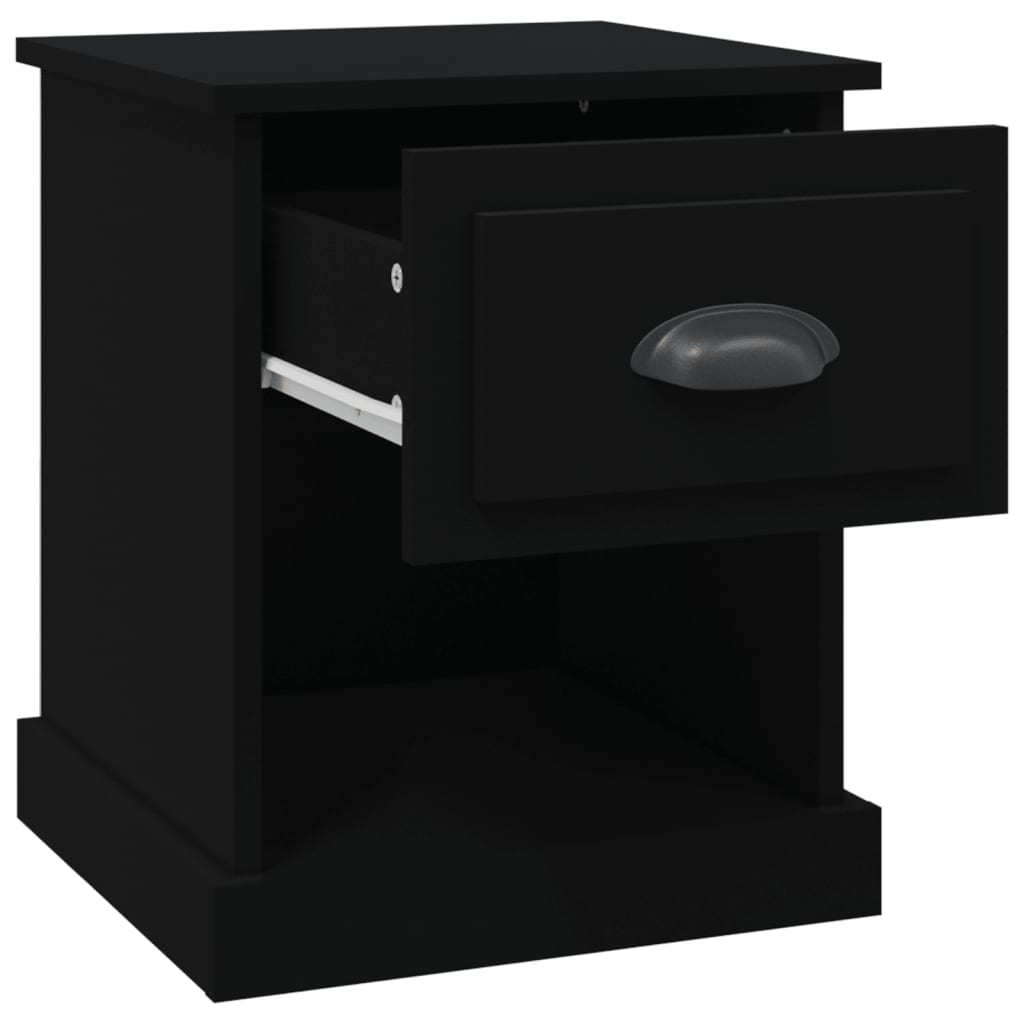 Tables de chevet 2 pcs. Noir 39x39x47,5 cm en bois
