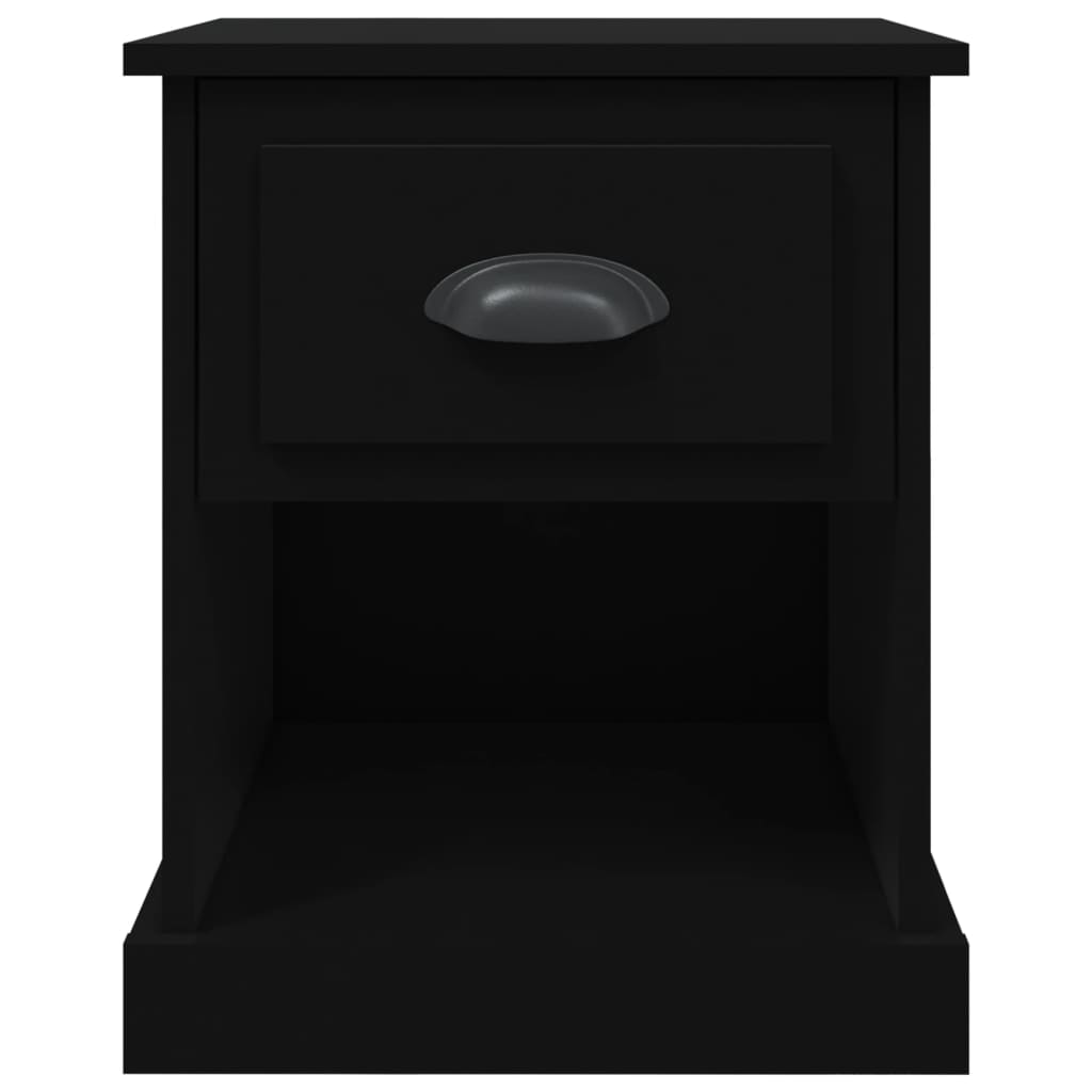Tables de chevet 2 pcs. Noir 39x39x47,5 cm en bois