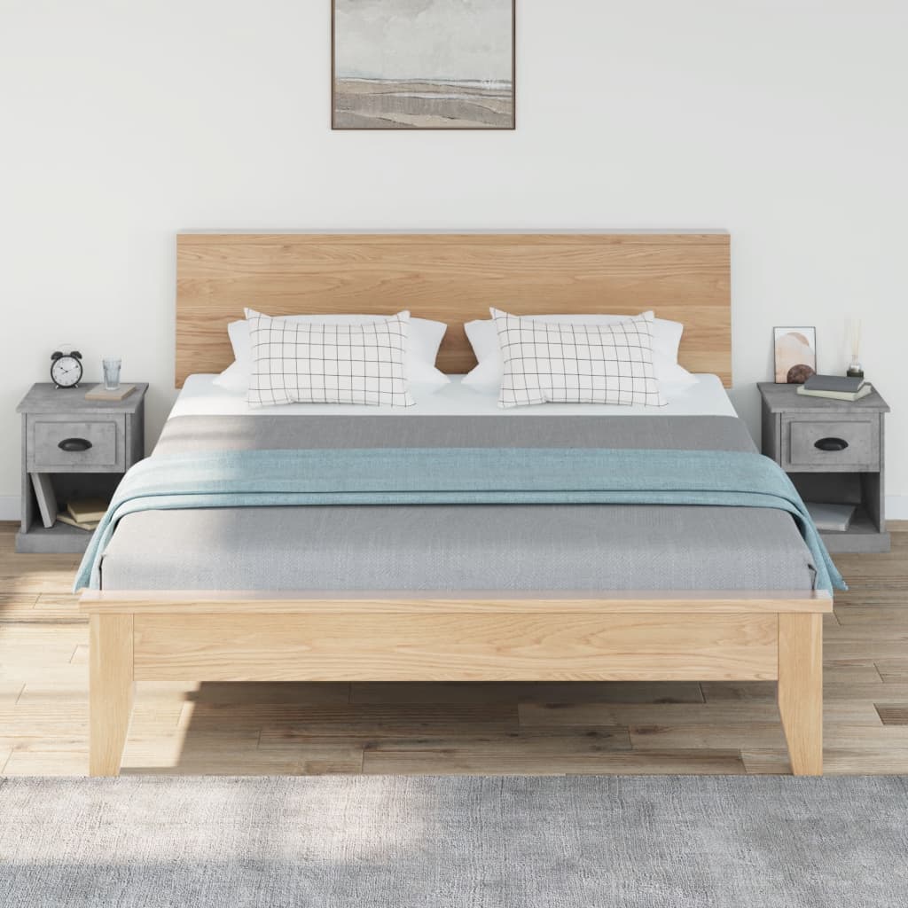 Bedside tables 2 pcs. Concrete grey 39x39x47.5 cm wood material