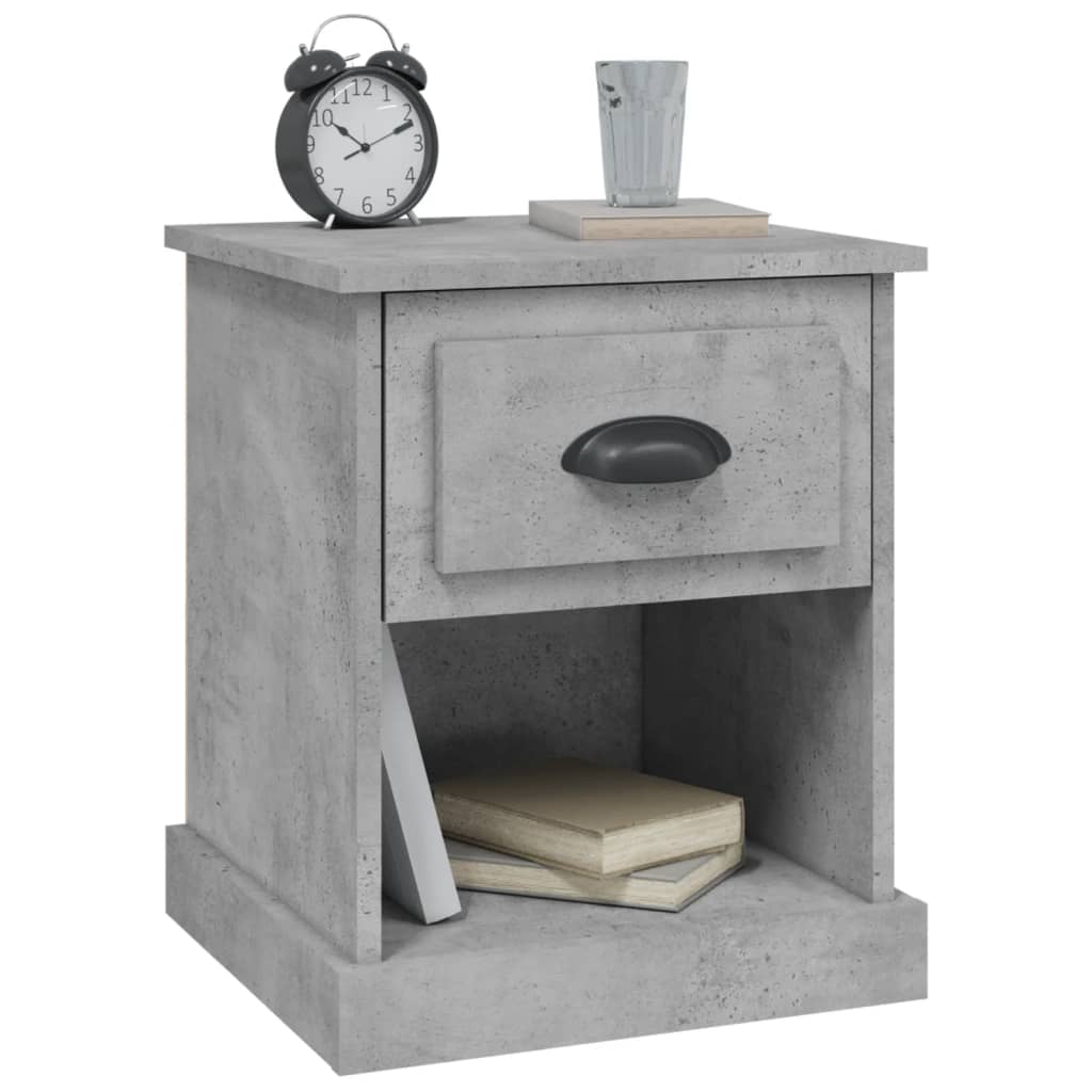 Bedside tables 2 pcs. Concrete grey 39x39x47.5 cm wood material