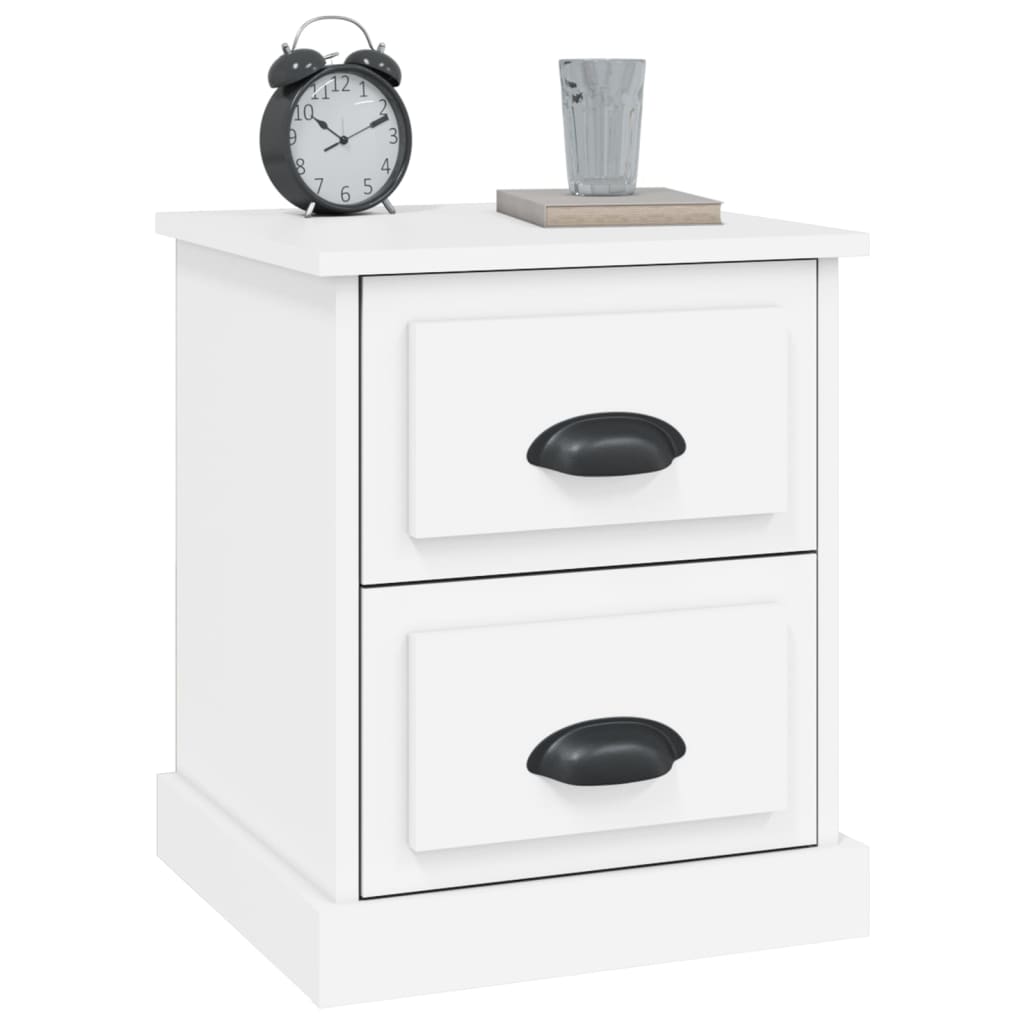 Bedside Table White 39x39x47.5 cm Wood Material