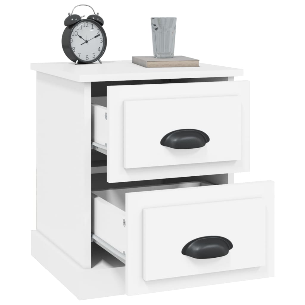 Bedside Table White 39x39x47.5 cm Wood Material