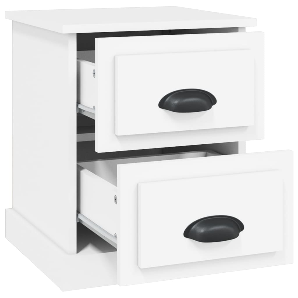 Bedside Table White 39x39x47.5 cm Wood Material