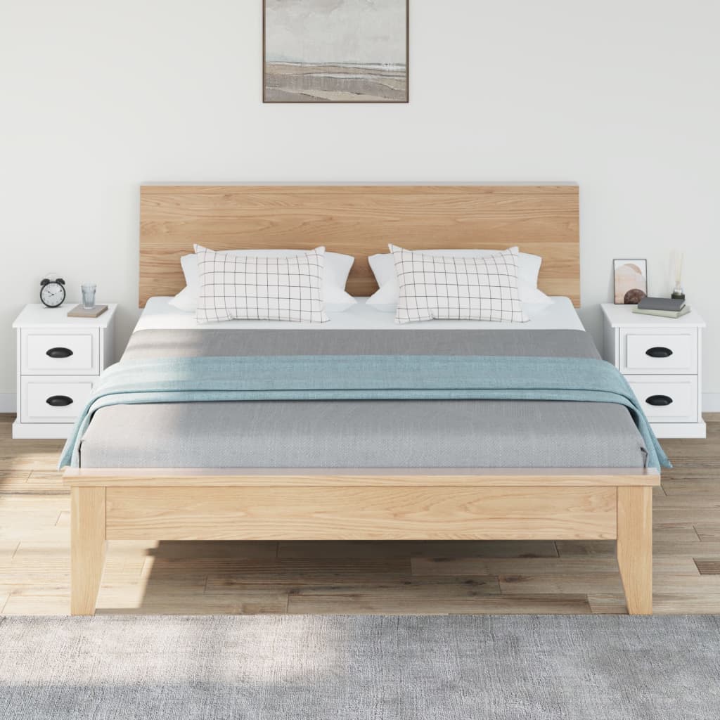 Tables de chevet 2 pcs. Blanc 39x39x47,5 cm en bois