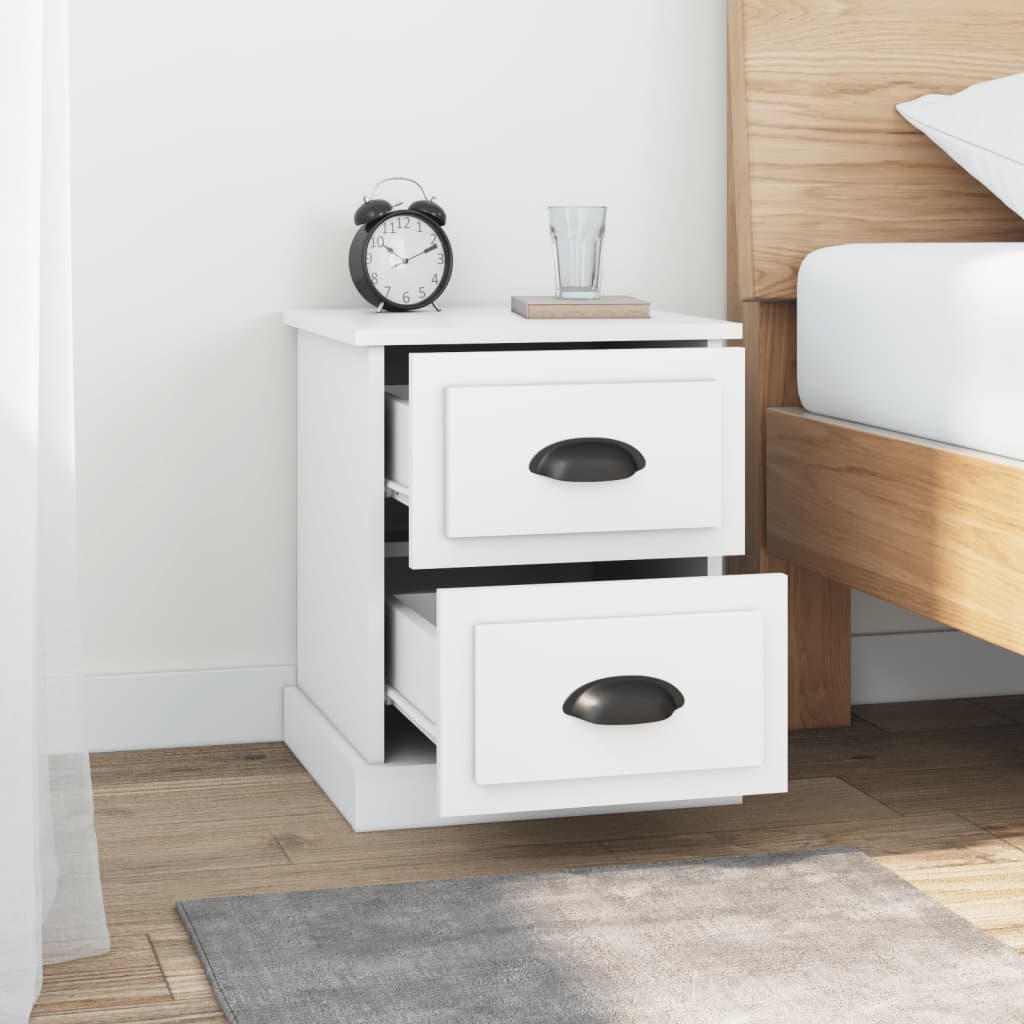 Tables de chevet 2 pcs. Blanc 39x39x47,5 cm en bois
