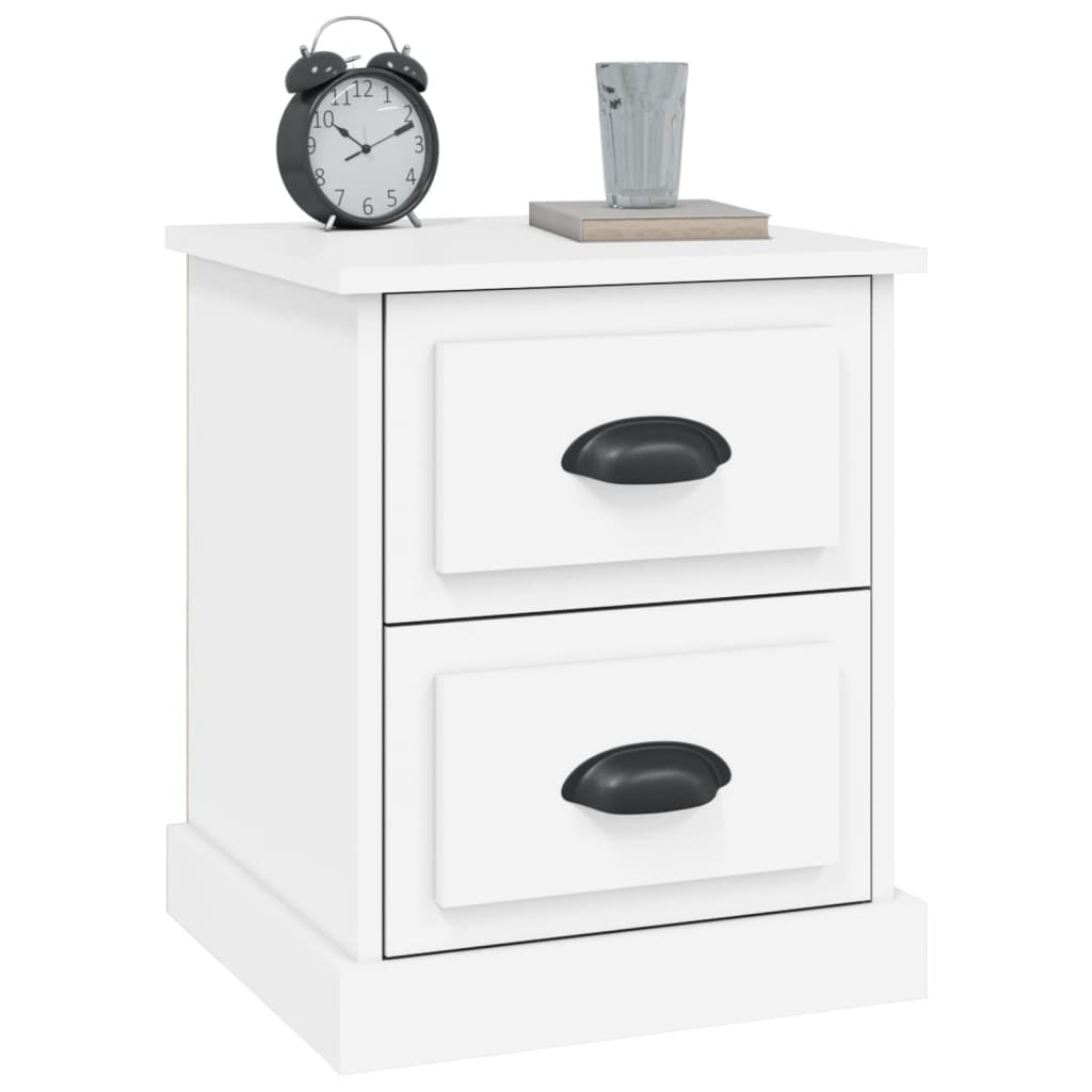Tables de chevet 2 pcs. Blanc 39x39x47,5 cm en bois