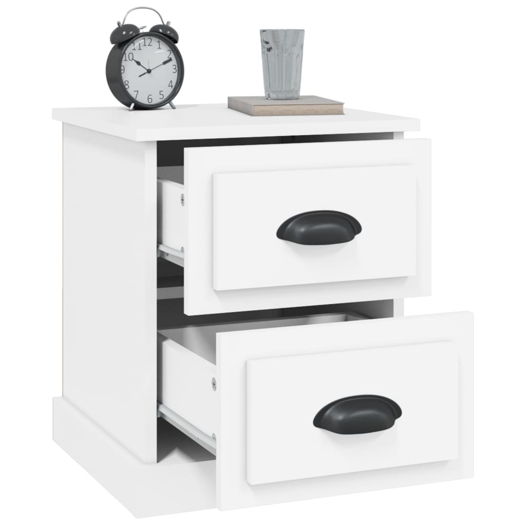 Tables de chevet 2 pcs. Blanc 39x39x47,5 cm en bois