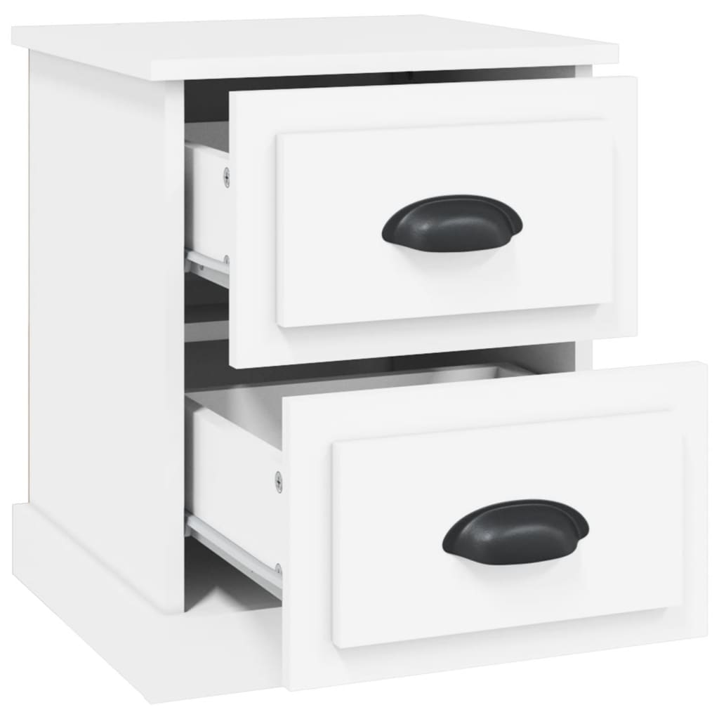 Tables de chevet 2 pcs. Blanc 39x39x47,5 cm en bois