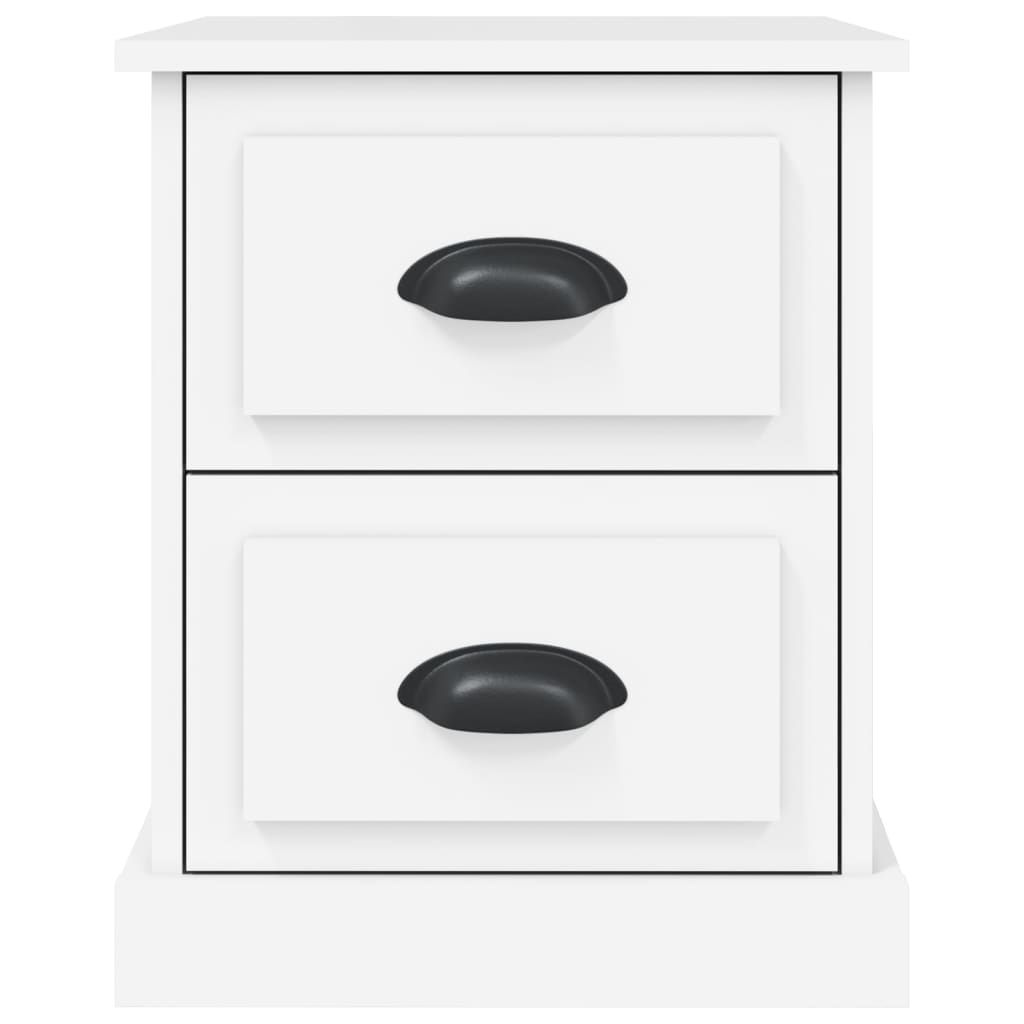Tables de chevet 2 pcs. Blanc 39x39x47,5 cm en bois