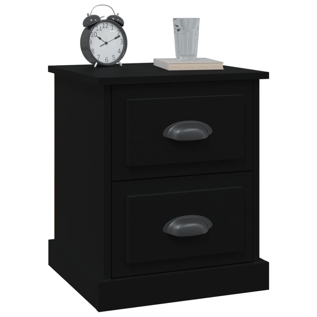Tables de chevet 2 pcs. Noir 39x39x47,5 cm en bois