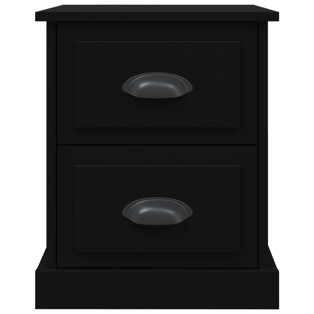 Tables de chevet 2 pcs. Noir 39x39x47,5 cm en bois