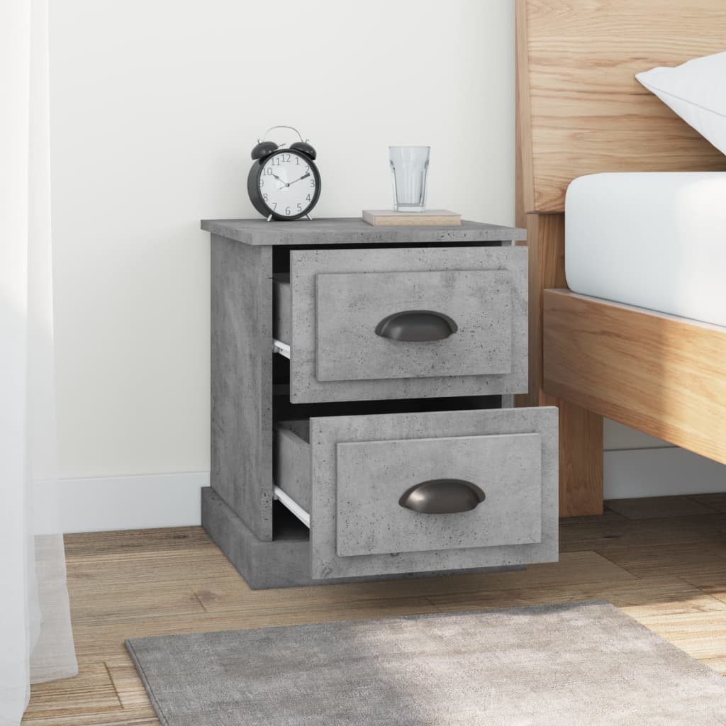 Bedside tables 2 pcs. Concrete grey 39x39x47.5 cm wood material