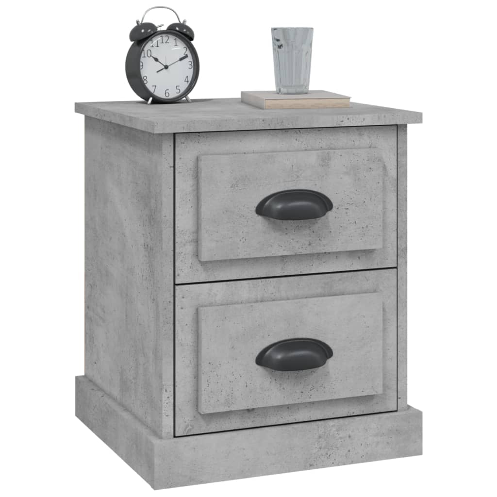 Bedside tables 2 pcs. Concrete grey 39x39x47.5 cm wood material
