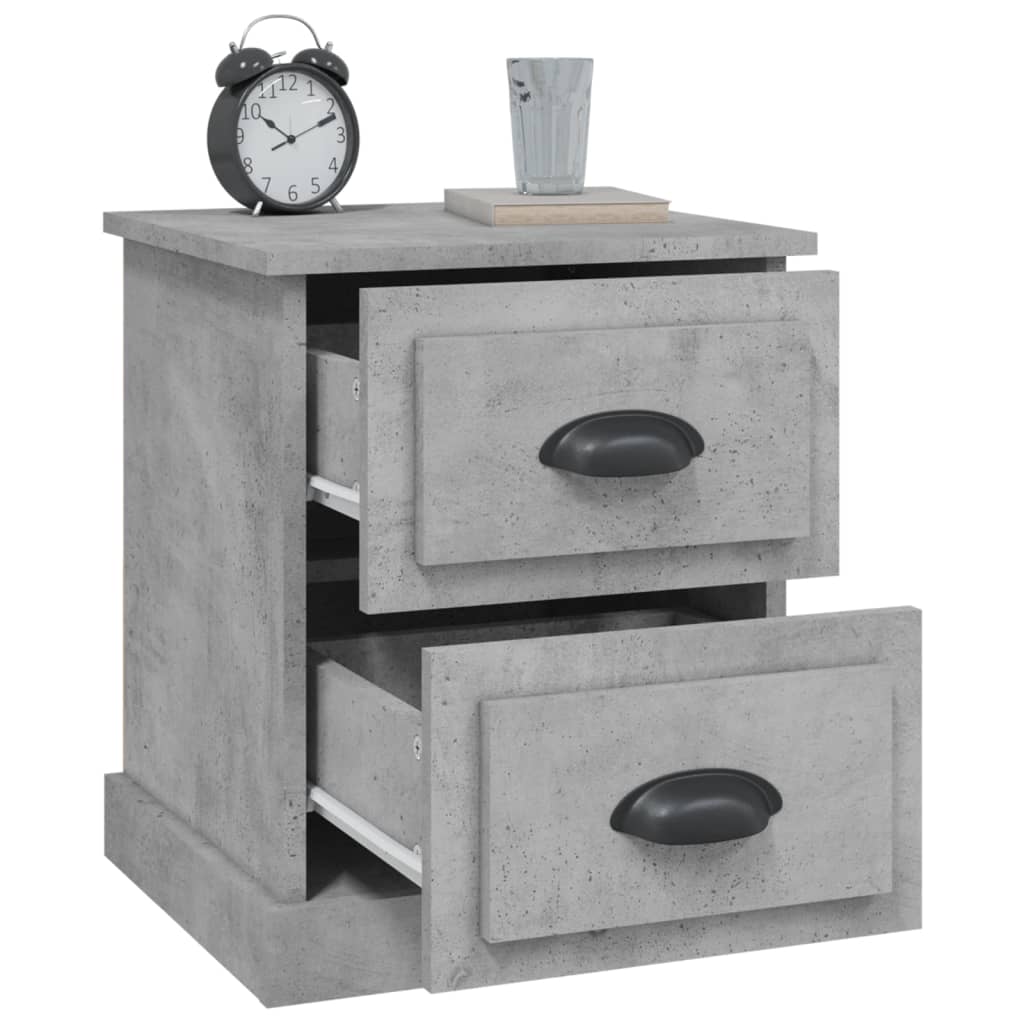 Bedside tables 2 pcs. Concrete grey 39x39x47.5 cm wood material