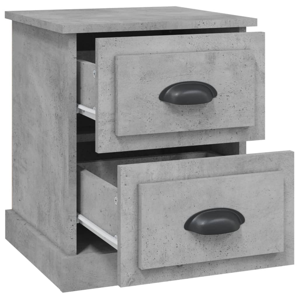 Bedside tables 2 pcs. Concrete grey 39x39x47.5 cm wood material