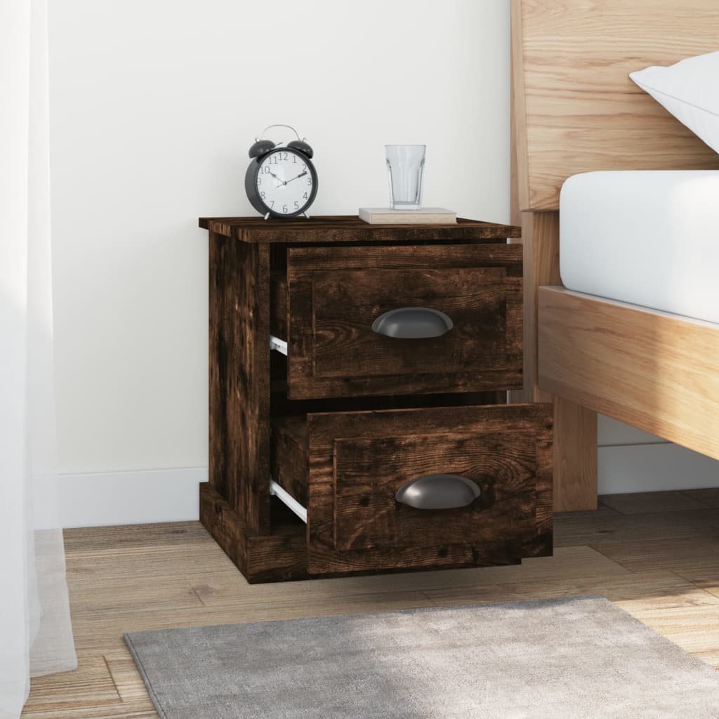 Bedside table smoked oak 39x39x47.5 cm wood material