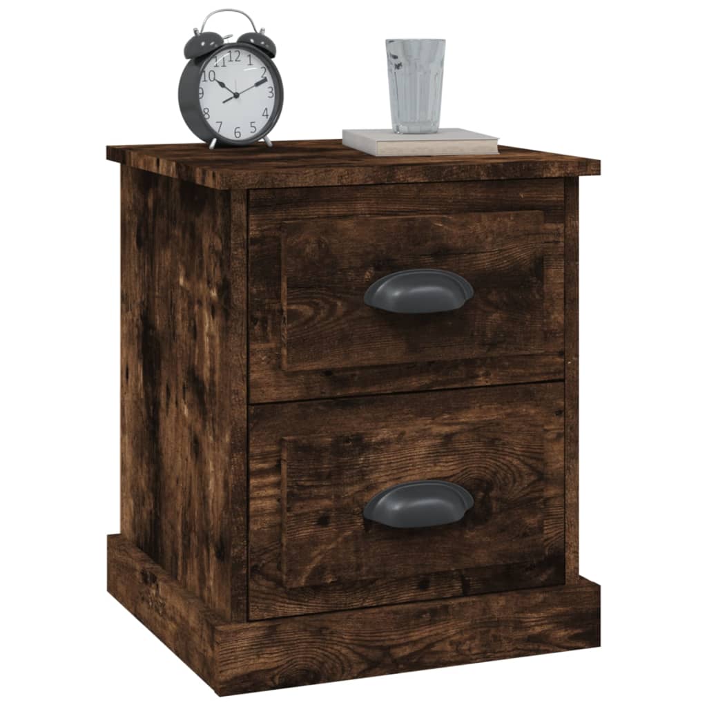 Bedside table smoked oak 39x39x47.5 cm wood material