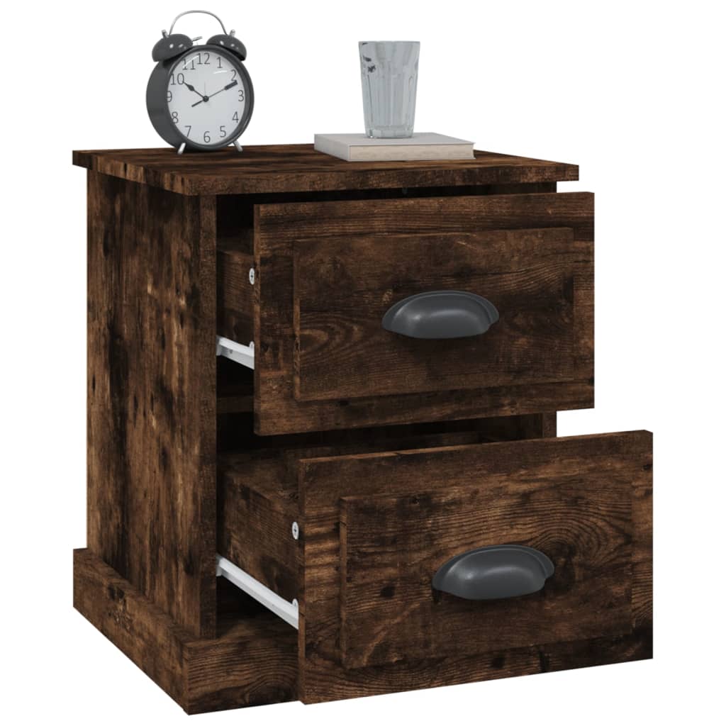 Bedside table smoked oak 39x39x47.5 cm wood material