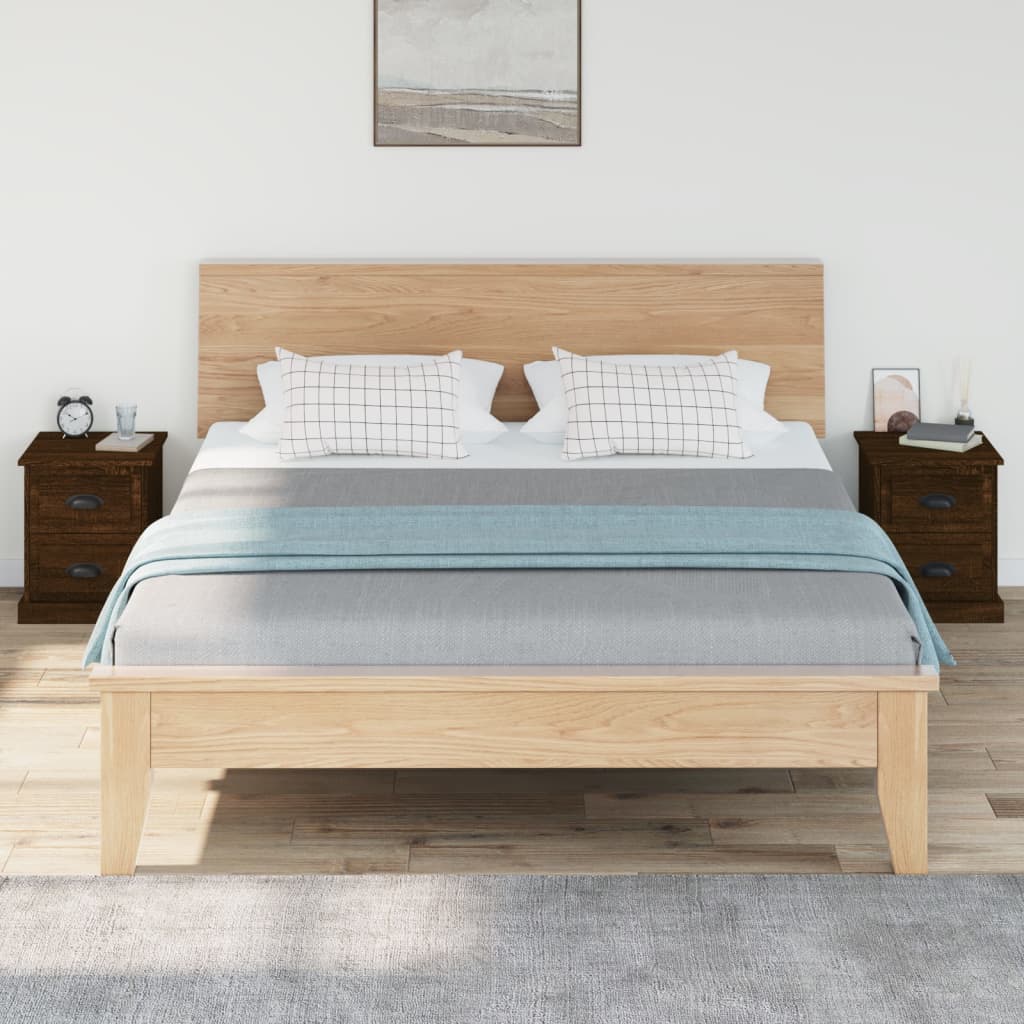 Bedside tables 2 pcs. Brown Oak 39x39x47.5 cm Wood material