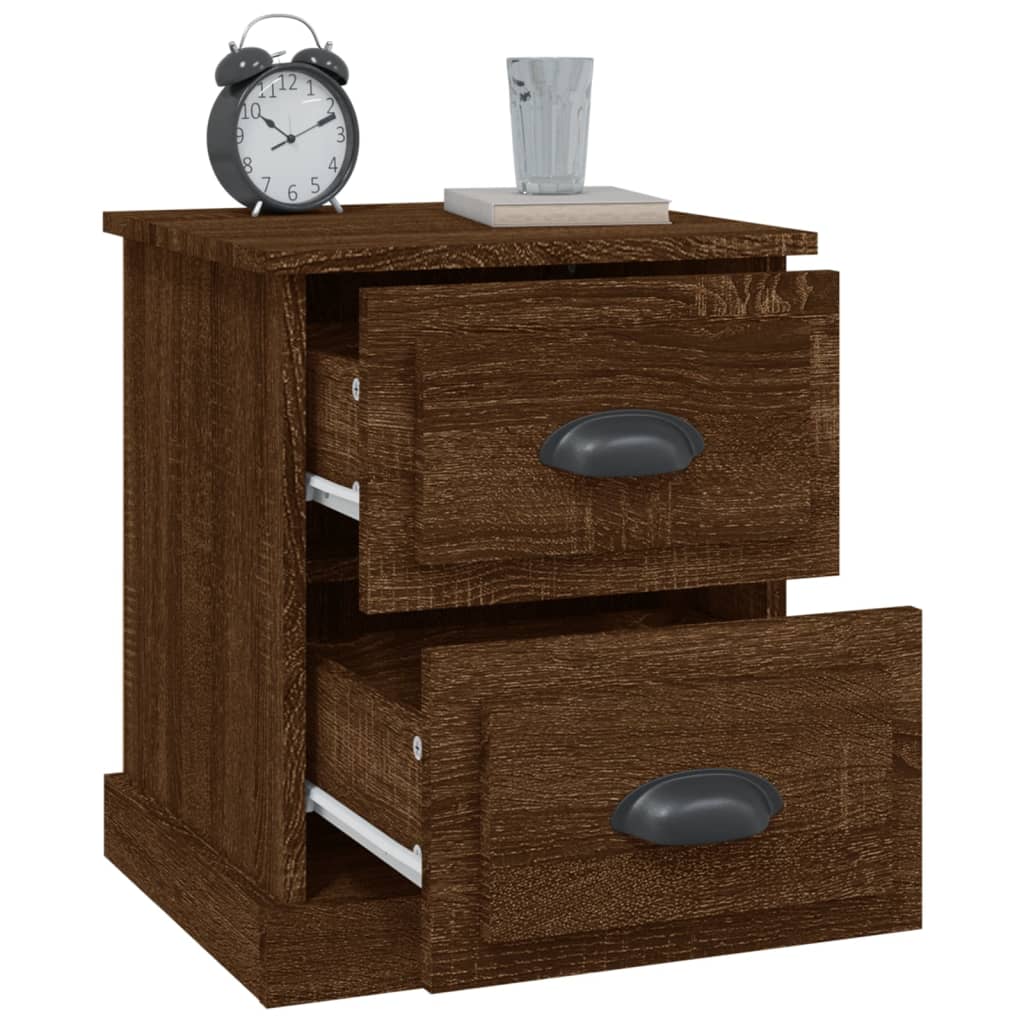 Bedside tables 2 pcs. Brown Oak 39x39x47.5 cm Wood material