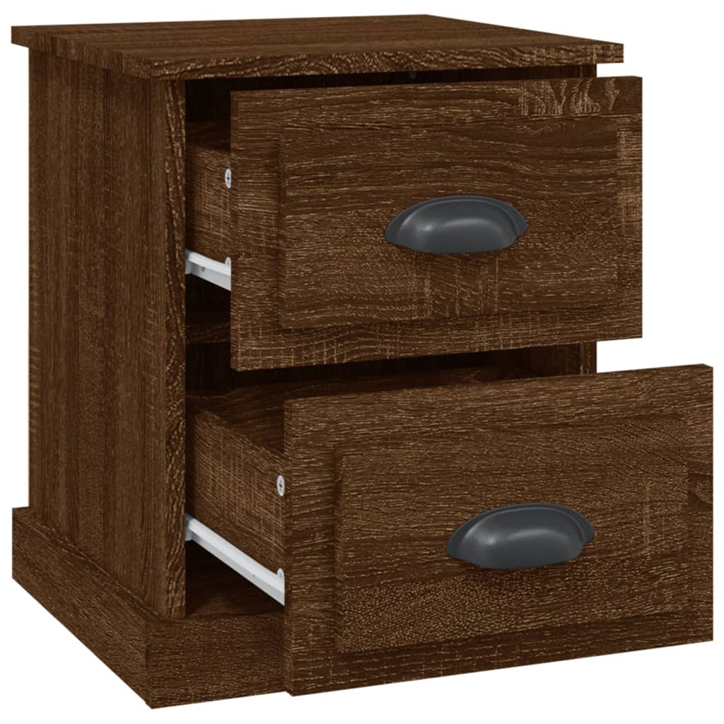 Bedside tables 2 pcs. Brown Oak 39x39x47.5 cm Wood material