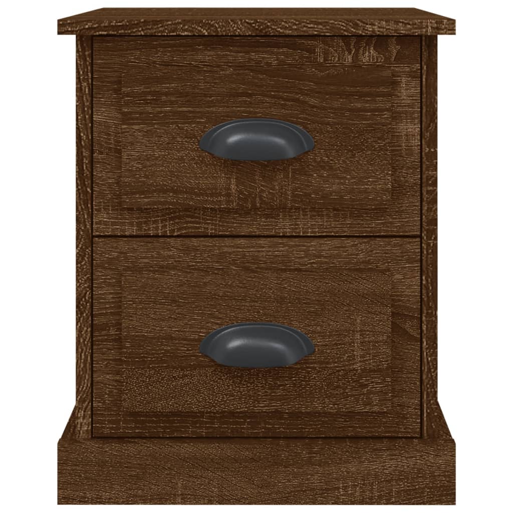 Bedside tables 2 pcs. Brown Oak 39x39x47.5 cm Wood material